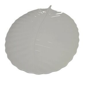 Martha Stewart Leaf Plate Serving‎ Dish Shapped White Oven Safe to 450 14in Nwot
